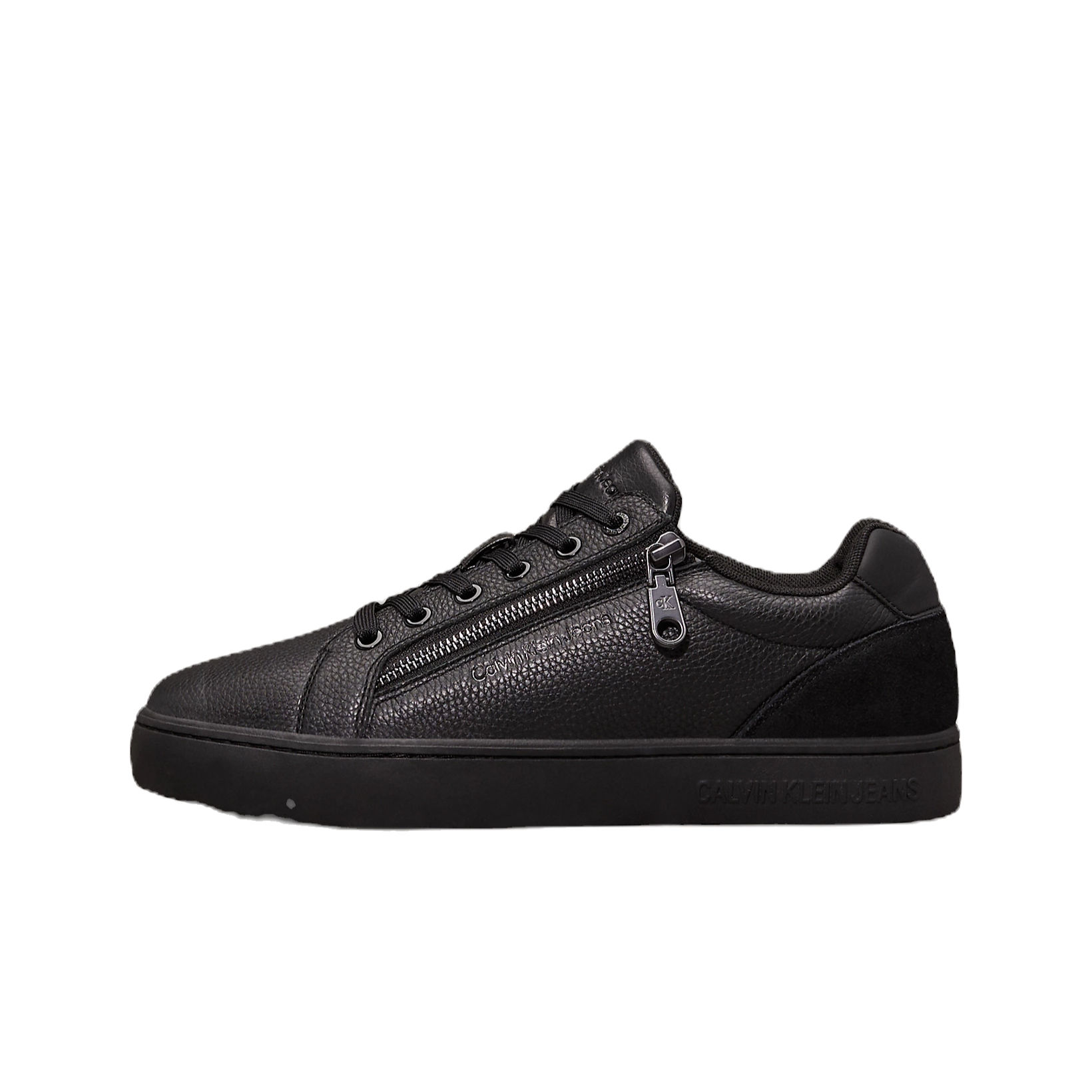 BASKET CALVIN KLEIN CUIR ZIPPÉ NOIR