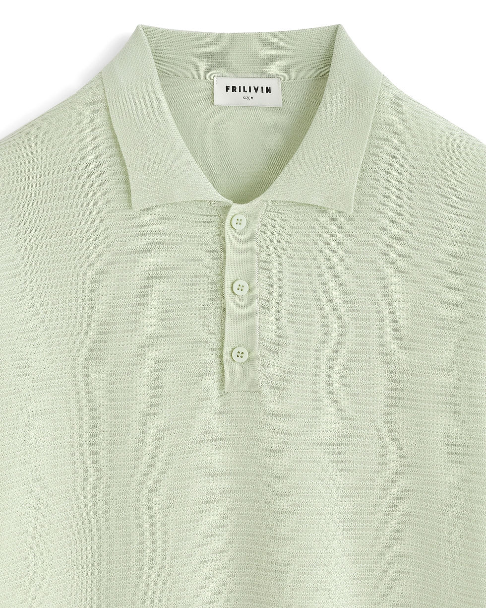 Miniature : POLO COL CLASSIQUE 3 BOUTONS VERT D’EAU