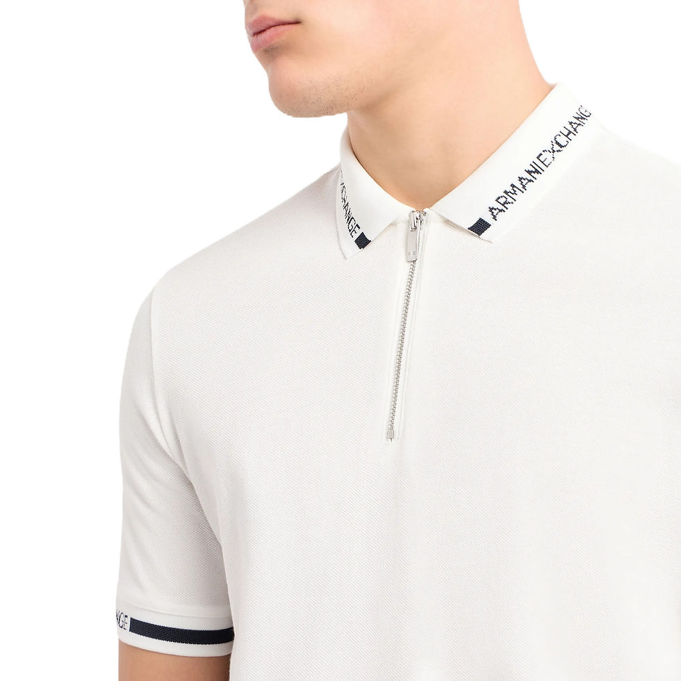 Thumbnail: POLO ARMANI EXCHANGE ZIPPE BLANC