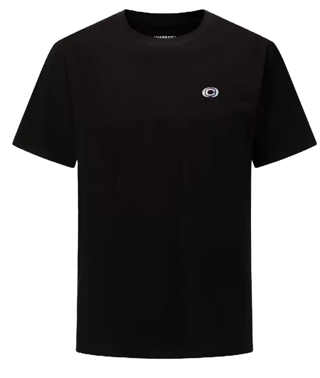 T-SHIRT CHABRAND LOGO VERTICAL NOIR ARGENT