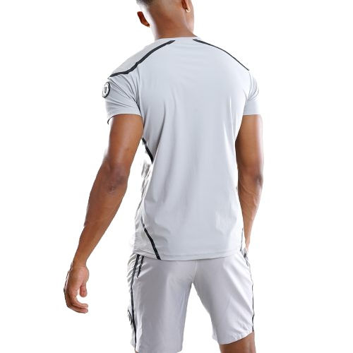Miniature : ENSEMBLE T-SHIRT & SHORT COMPRESSOR GRIS COMME DES LOUPS 