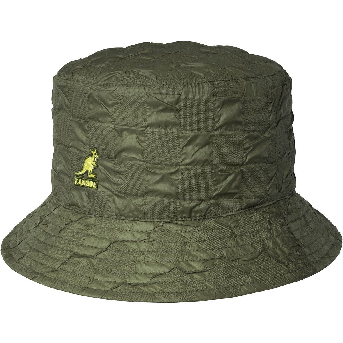 BOB KANGOL PUCKER CHECK BUCKET REVERSIBLE OLIVE
