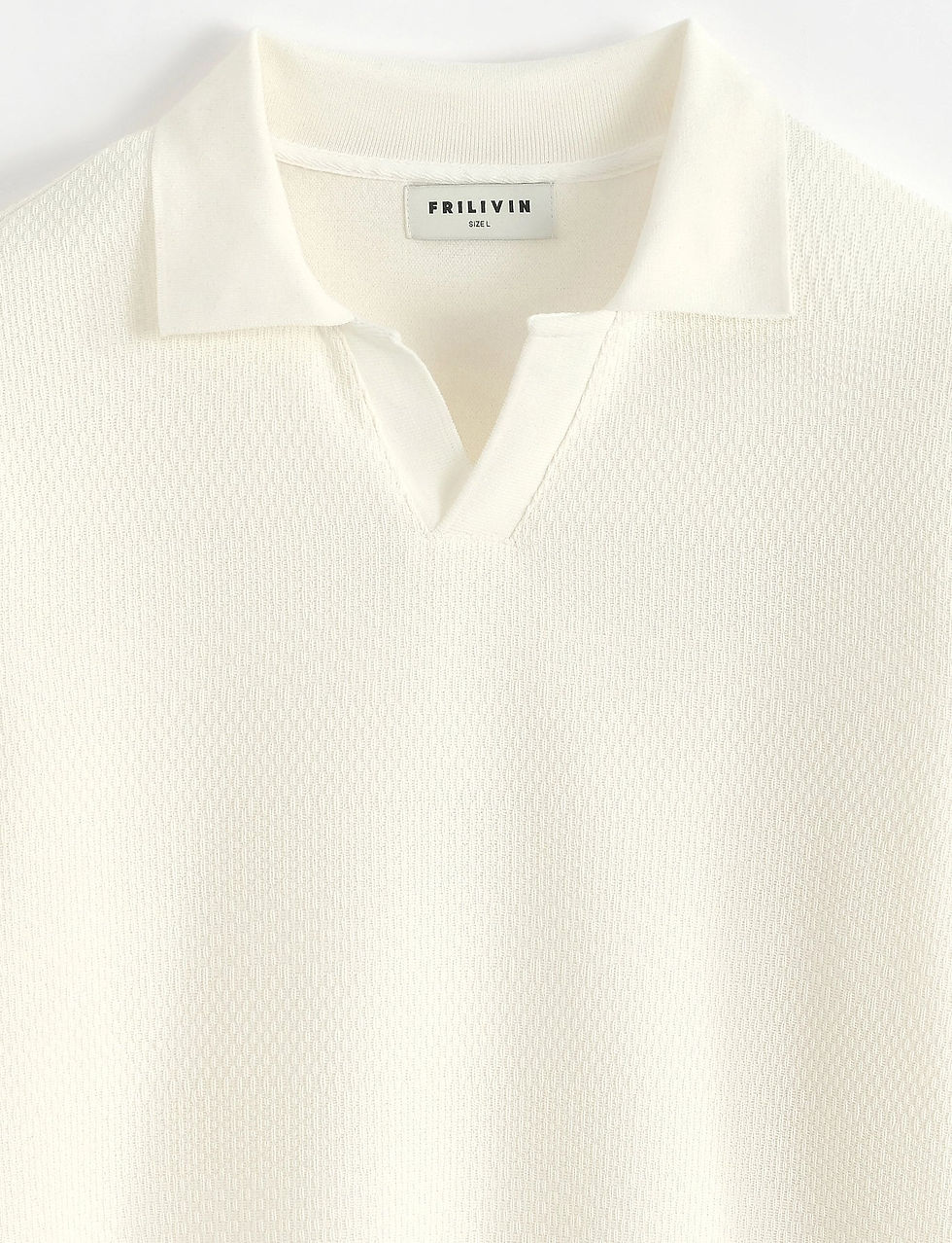 Miniature : POLO COL V UNI MANCHES LONGUES BEIGE