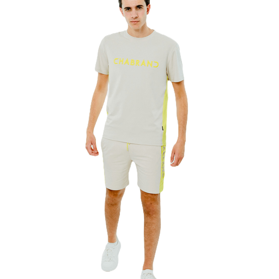 ENSEMBLE SHORT & T-SHIRT BICOLORE CHABRAND GREIGE
