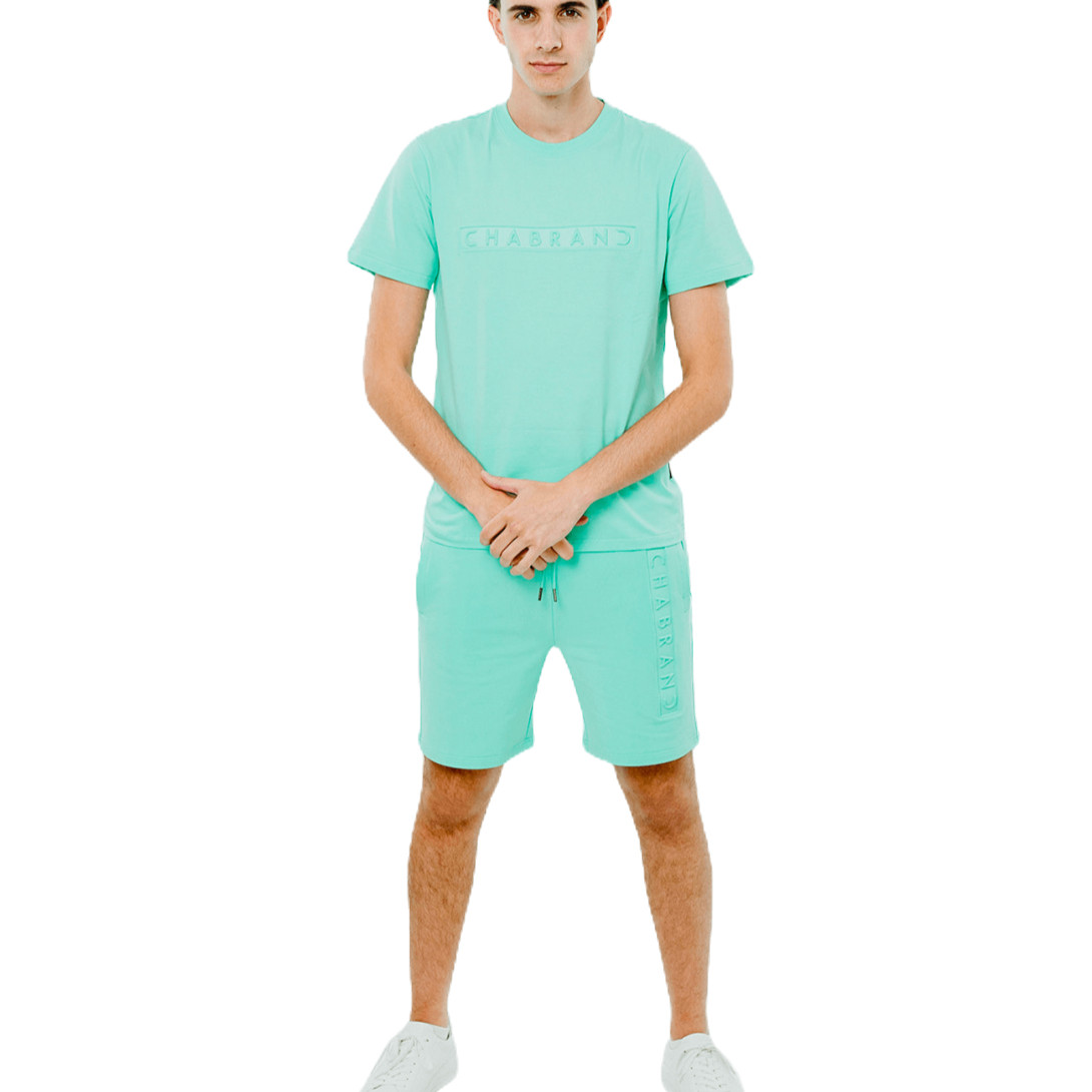 ENSEMBLE SHORT & T-SHIRT LOGO ENCADRÉ CHABRAND JADE