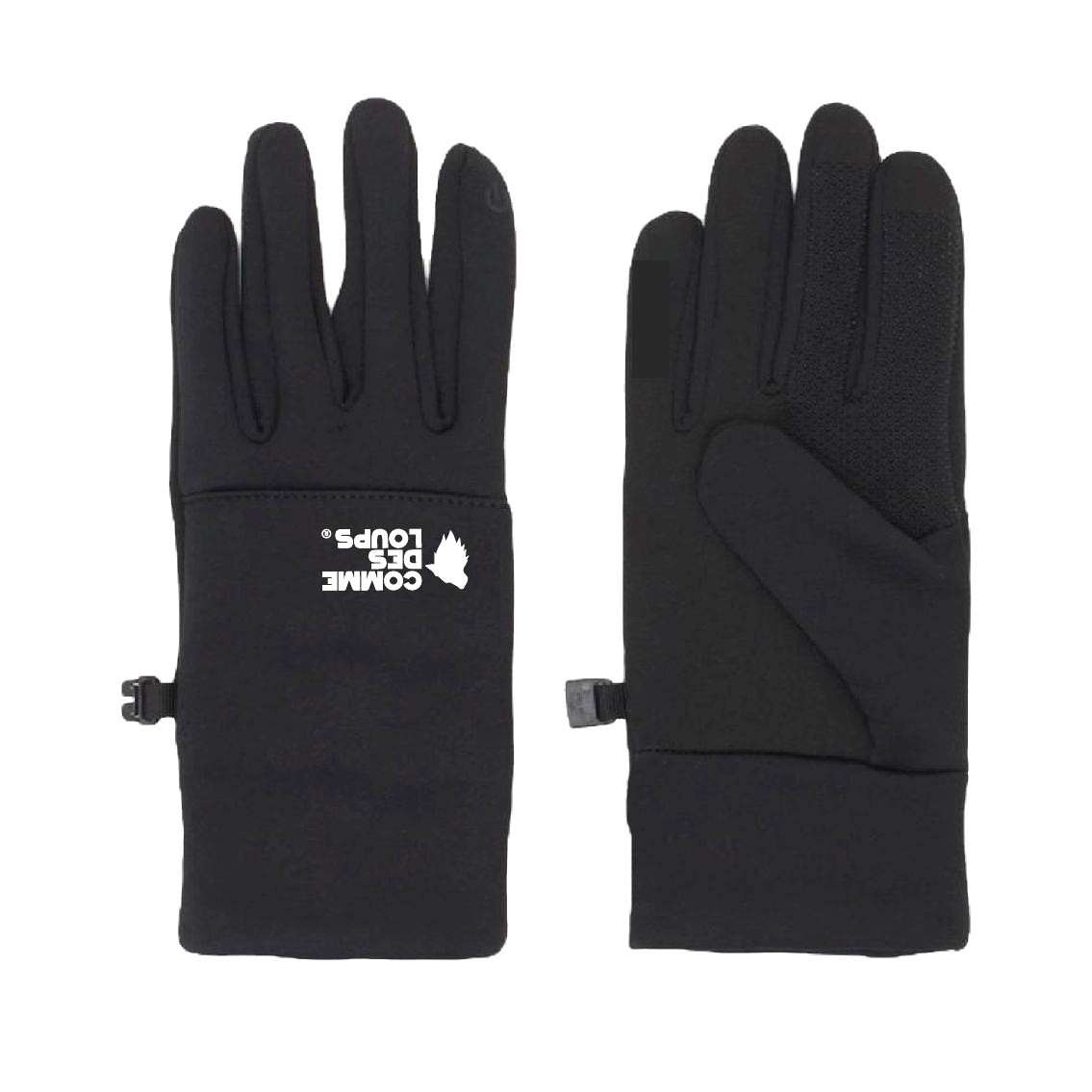 GANTS TACTILES COMME DES LOUPS NOIR LOGO BLANC