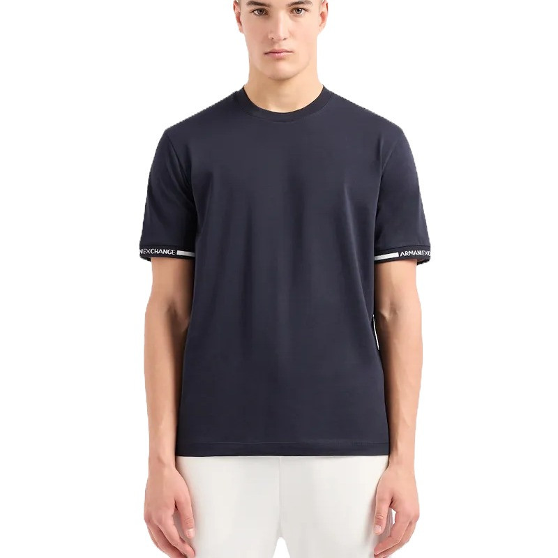 T-SHIRT ARMANI EXCHANGE COUPE STANDARD BLEU MARINE