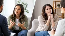 tow pcitures - one of therapy and one of coaching