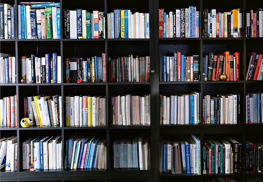 Bookshelves with cute items left by students