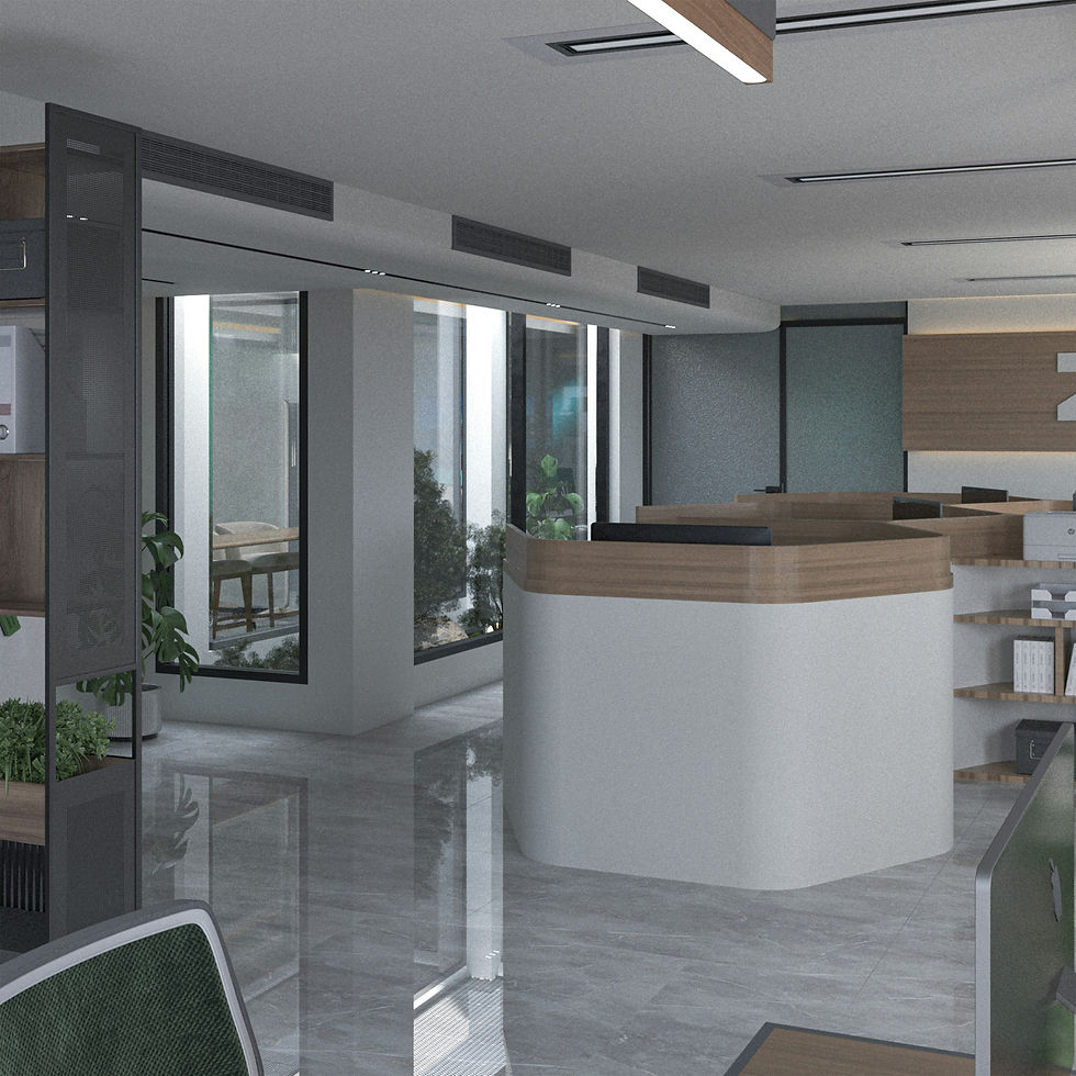 Office lobby and reception area forming part of the accessible route from the street to a tenant suite