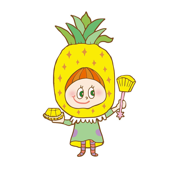 オリジナルキャラクターの人物画 パインちゃんのハイポーズ。 パインちゃん🍍