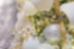 Sparkling white and silver ornaments