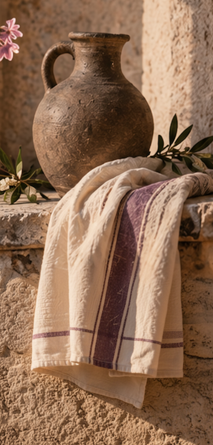 Poverty pillar illustration showing a clay jar and cloth