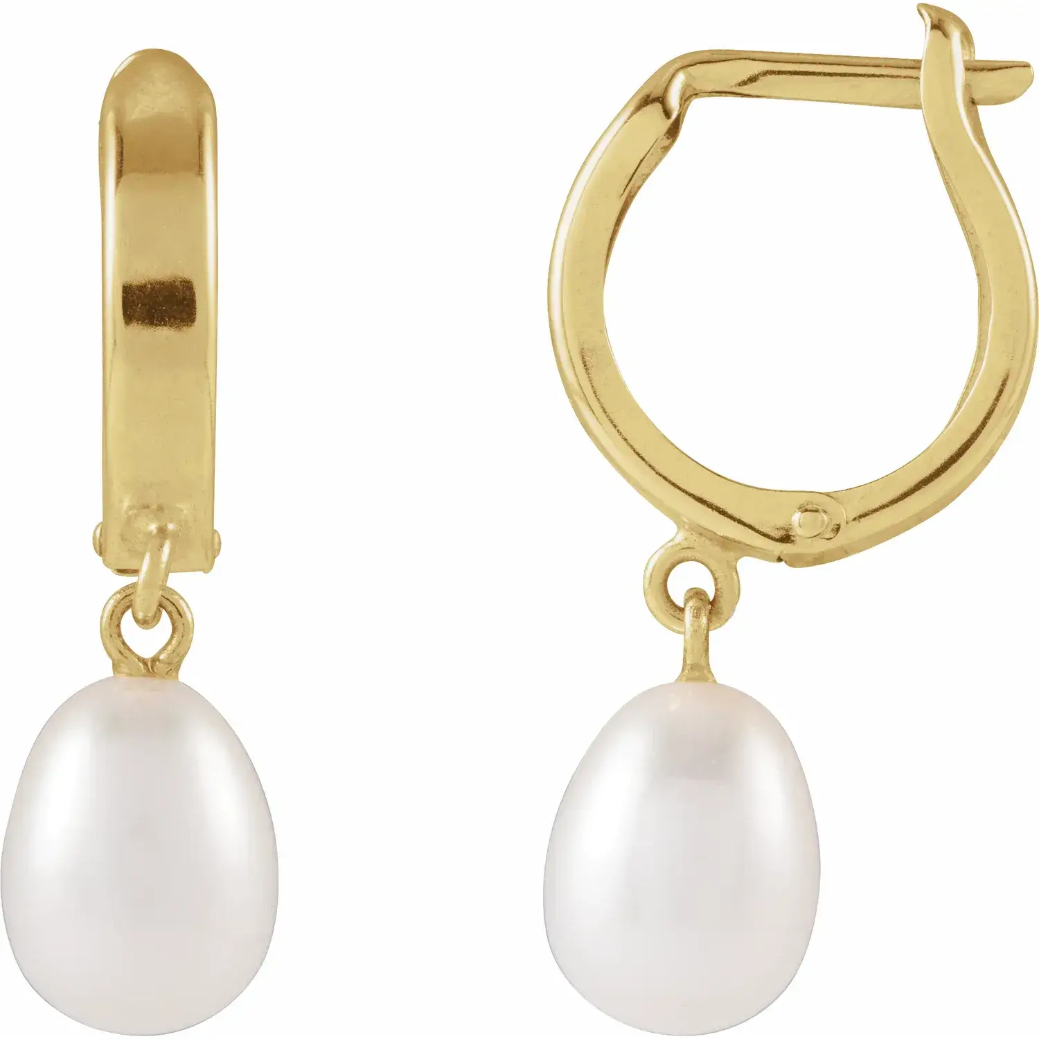 Pearl Drop Hoops
