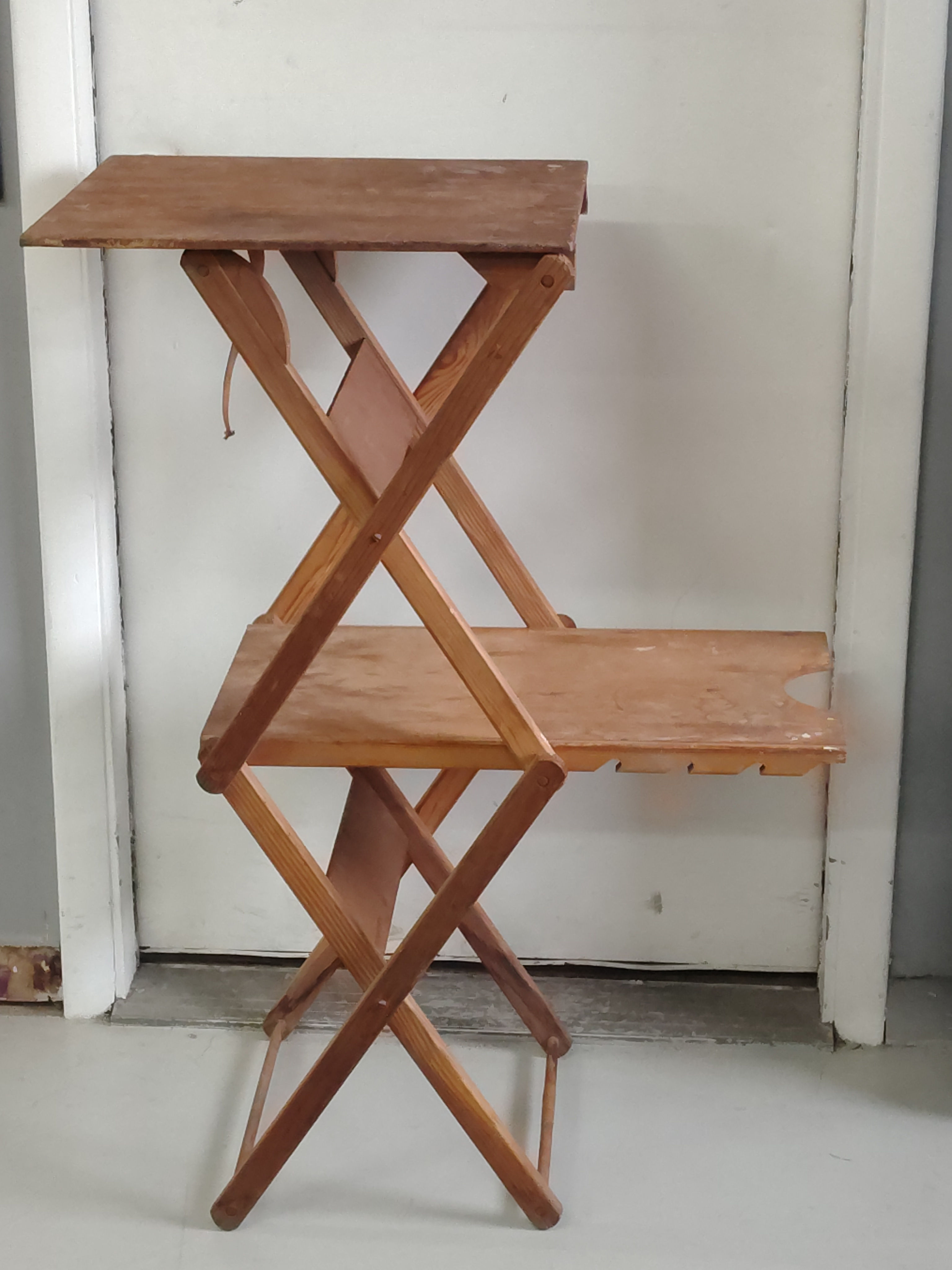 Vintage Octo Folding Wooden Projector Table