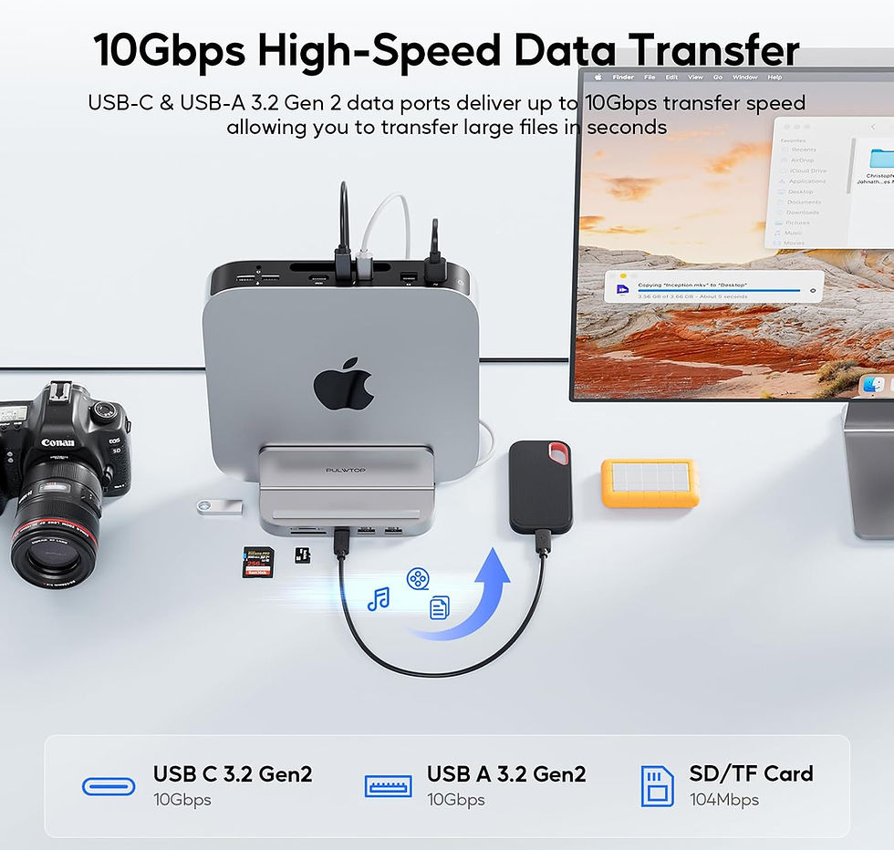 Μικρογραφία: PULWTOP 8-σε-1 USB-C Vertical Dock & Hub για Mac mini M1 / M2
