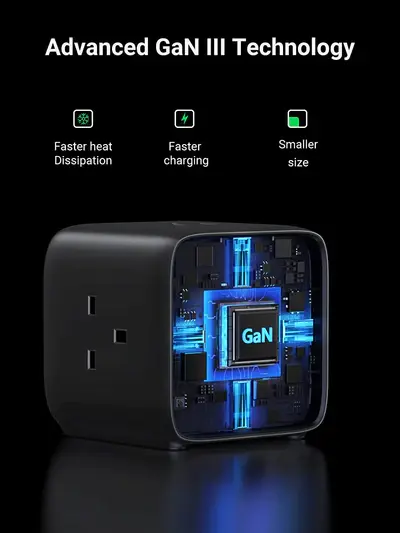 Μικρογραφία: UGREEN Πολύπριζο 65W DigiNest Cube GaN Επέκταση καλωδίου με υποδοχές USB C