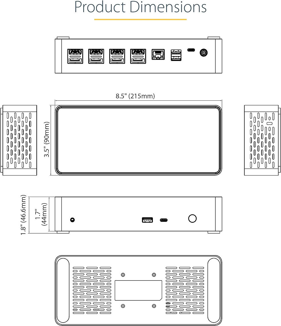 Μικρογραφία: StarTech.com USB C Docking Station for 4 Monitors - 4K 60Hz Hybrid Dock