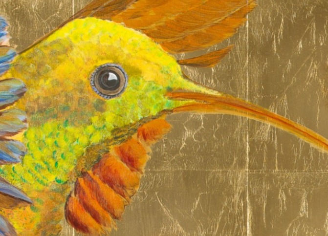 Miniaturbild: Acrylbild Kolibri Jorinde und Joringel