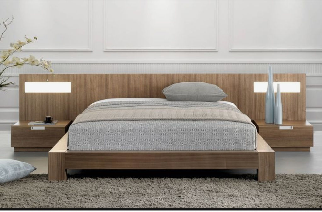 Lit en bois laminé moderne et simple| 3 places |