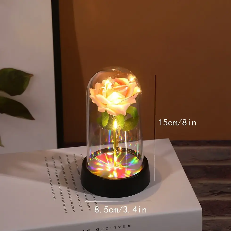 Thumbnail: Valentine Day Gift Eternal Rose Flower Colorful Luminous Ornament