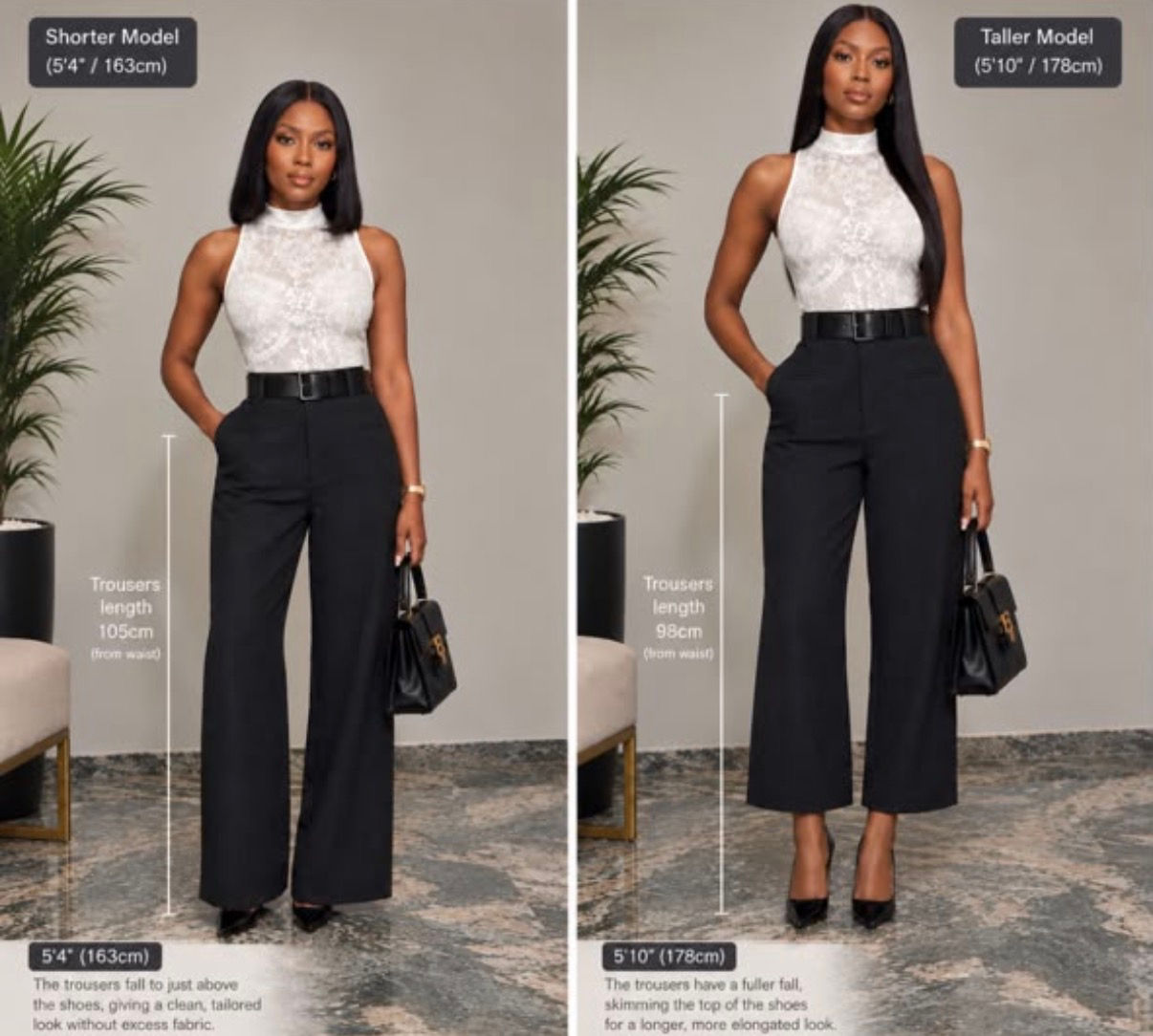 Wideleg Palazzo With Belt (105cm). - Code 654