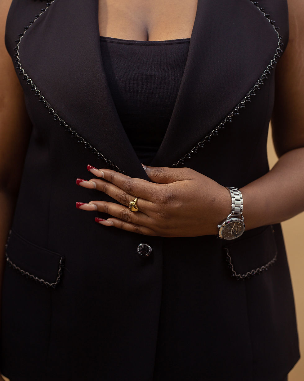 Thumbnail: Black Set with Beaded Edge Details - Code 619