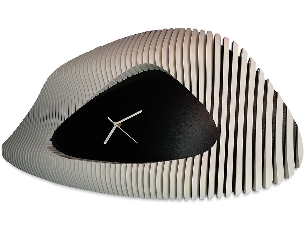 Thumbnail: ChronoMatrix parametrische Wanduhr als Kunstobjekt, das jeden Raum mit ästhetischer Eleganz bereichert.