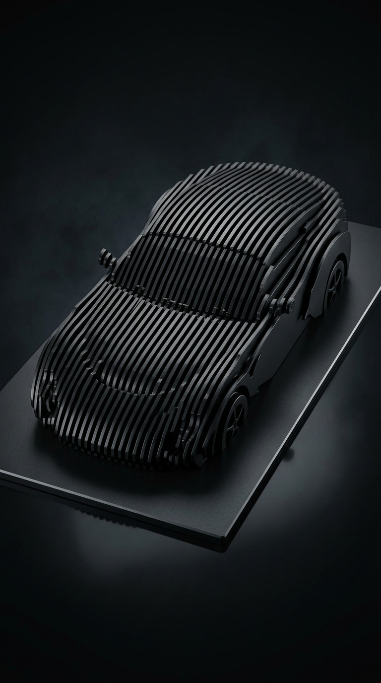 Miniaturbild: Obsidian GT Coupé – Handgefertigte Parametrische Automobil-Skulptur