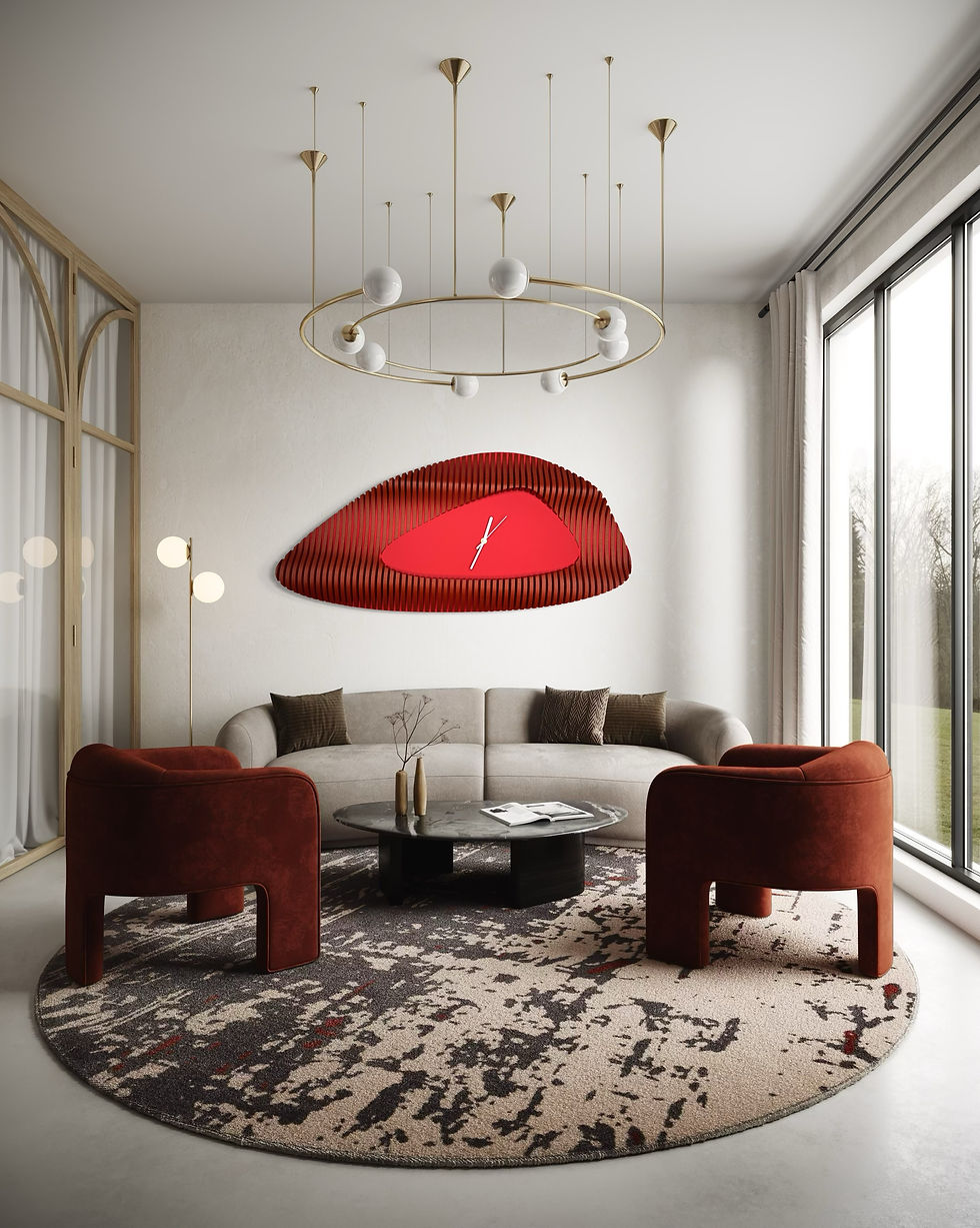 Parametrische Wanduhr aus Holz, handgefertigt aus nachhaltigen Materialien – modernes Design für Liebhaber von Holzkunst."