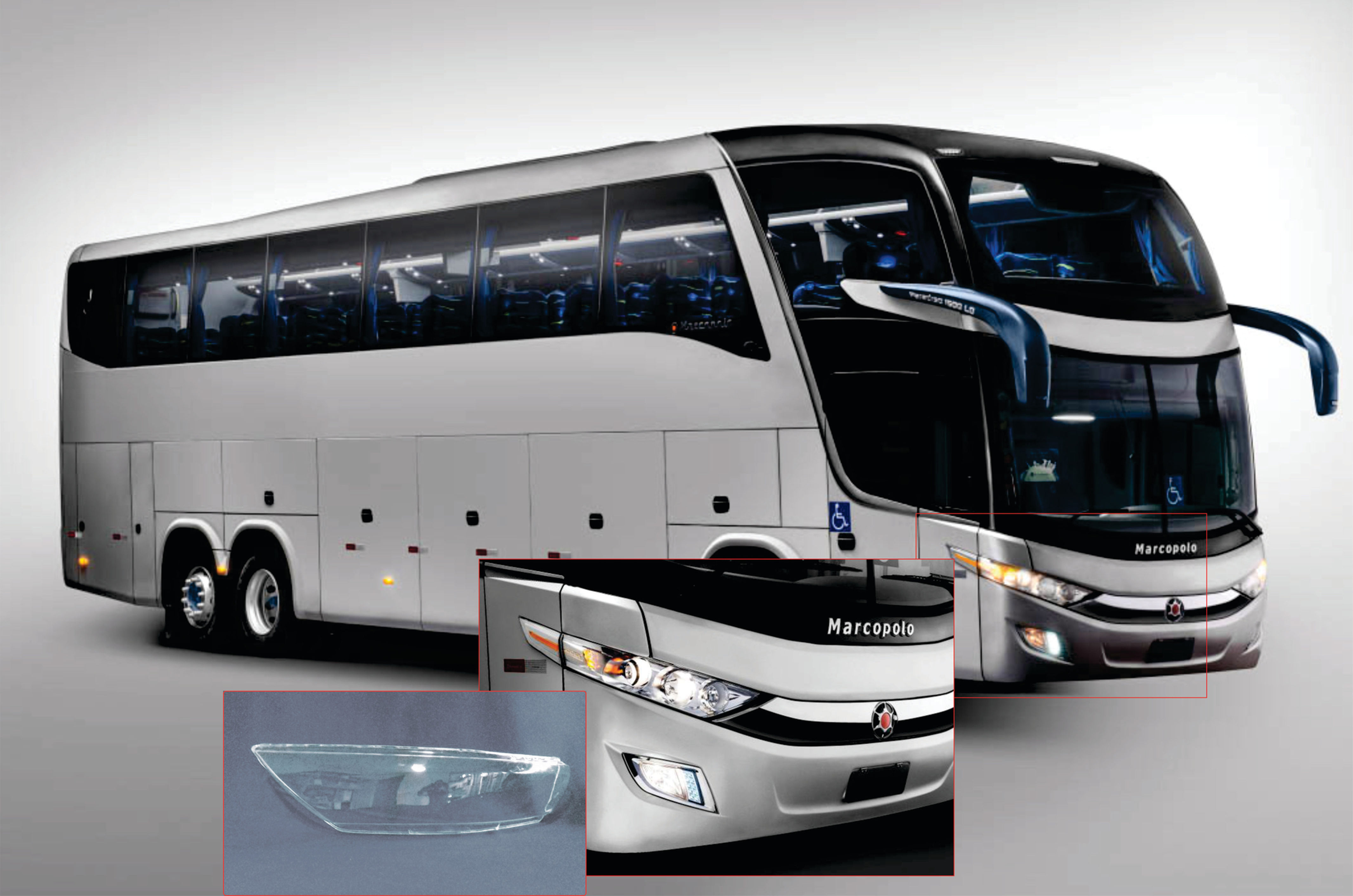 Lente do farol Ônibus Paradiso G7 1200