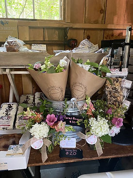 Gretchen's Garden flowers being sold at Mrs. Mekler's Mercantile