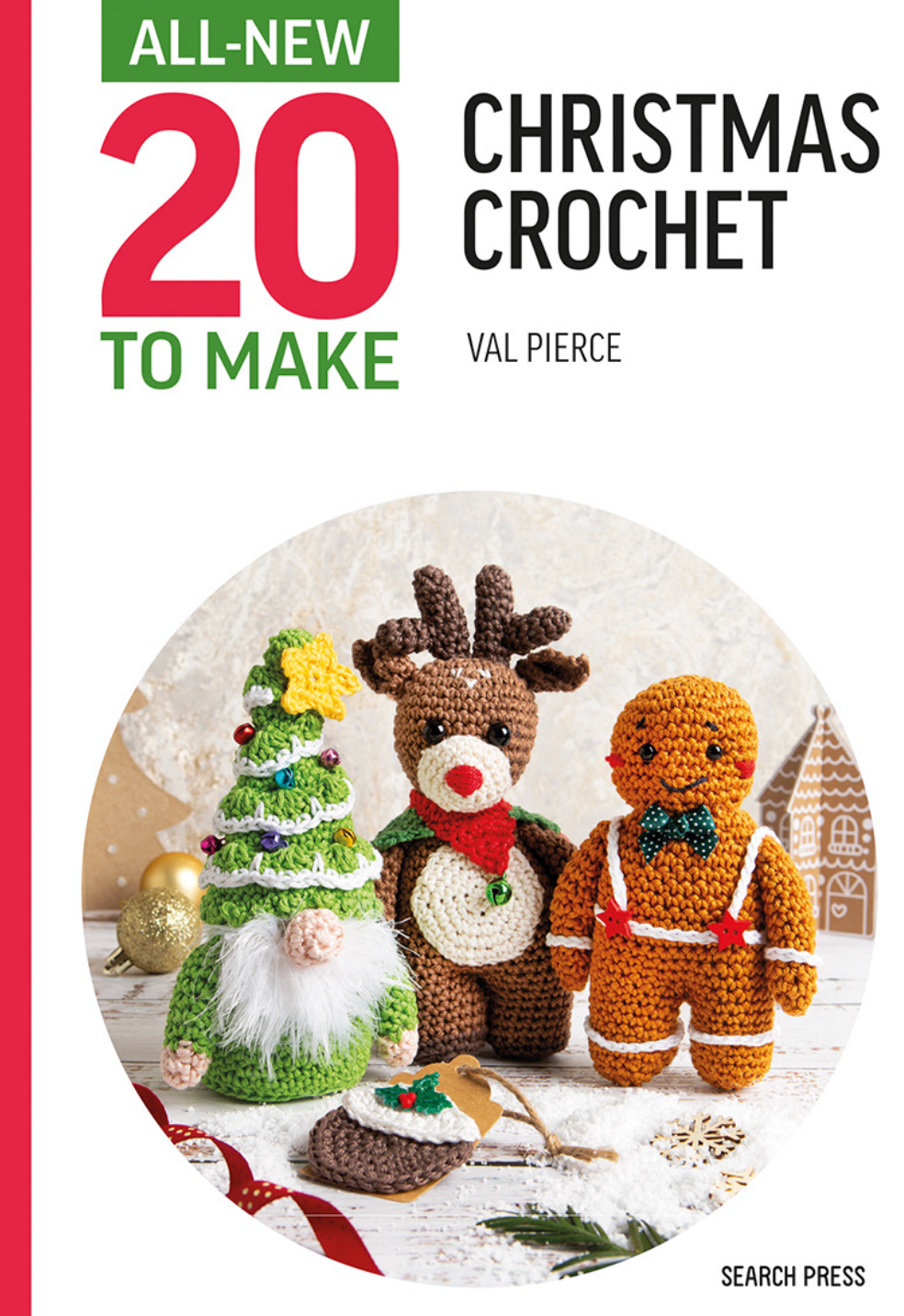 Amigurumi Christmas Crochet Book 20 Decorations by Val Pierce Gingerbread,Santa  christmas tree, robin, candy cane stocking