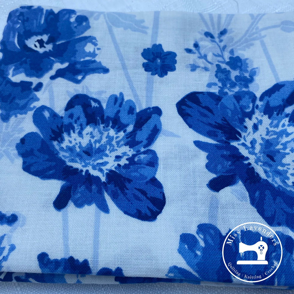 Miniaturbild: Chintz Blue Floral - Cotton Fat Quarters - 5 Pack