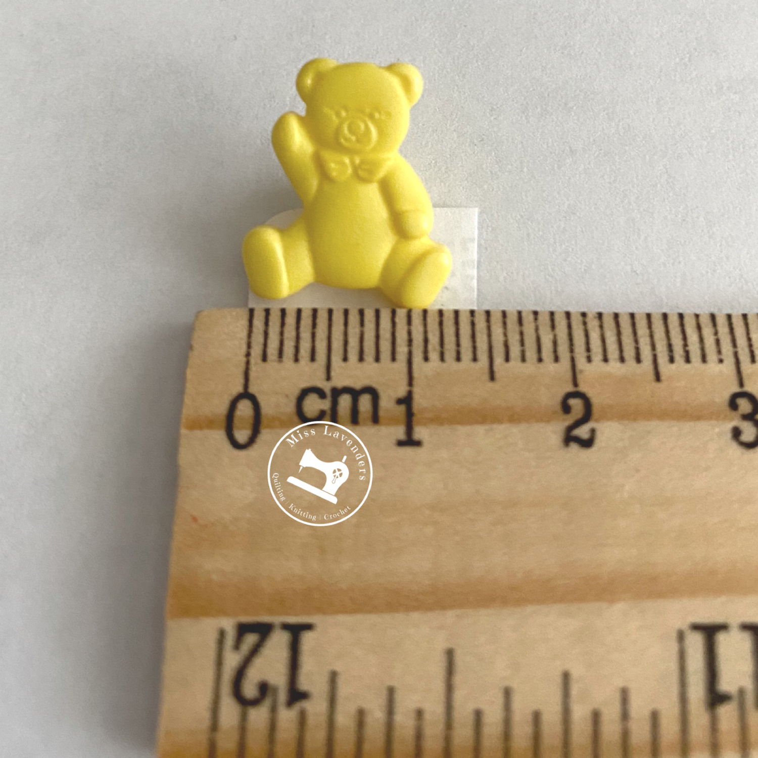 Yellow Teddy Bear Buttons 16mm