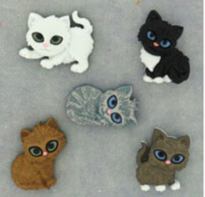 Dress it up Buttons - Kitten Kaboodle - 6971 -  Childrens/Craft