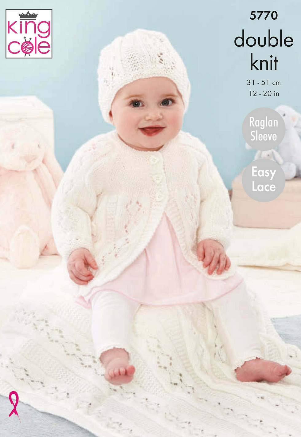 Discontinud 5770 King Cole Baby Cardigan, Matinee Jacket, Blanket Double Knit