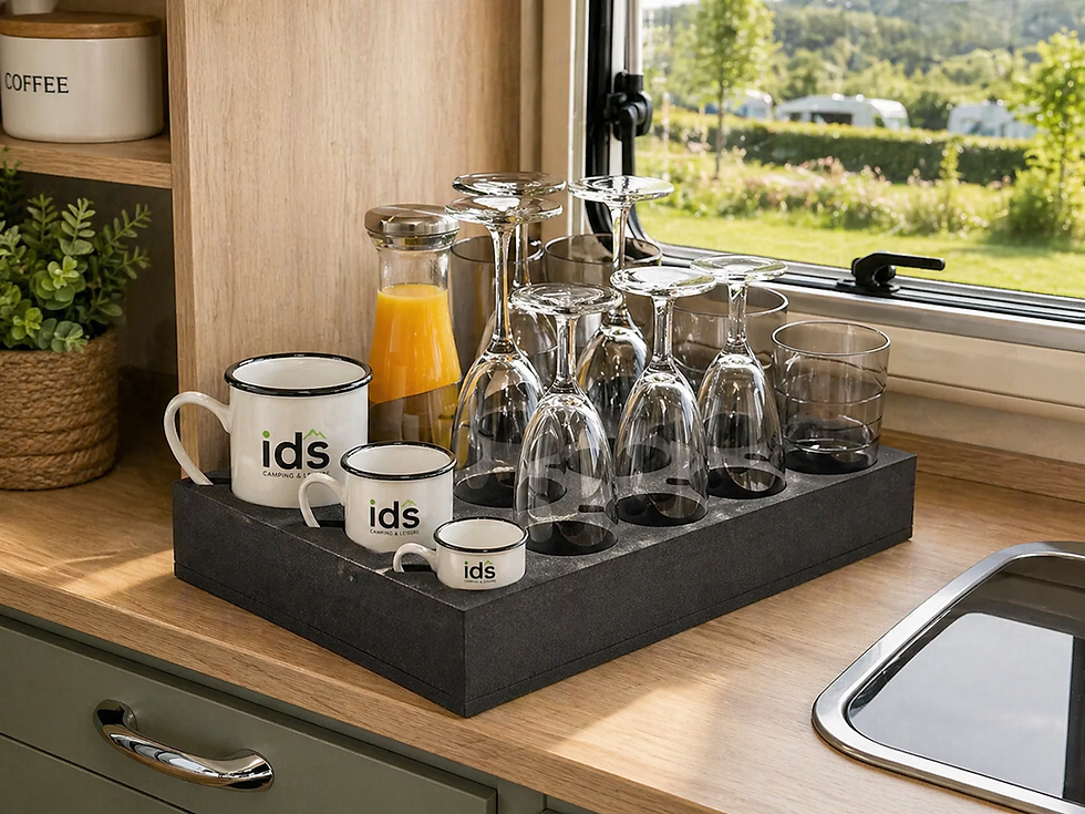 Liberty Caravan & Motorhome Cup Holder – Cupboard Organiser (12 Slot EVA Foam)