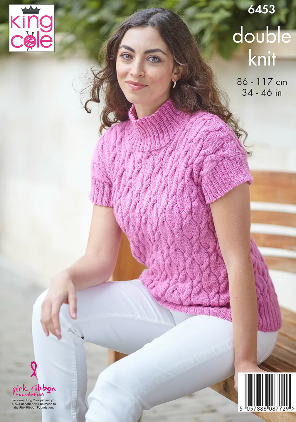 6453 King Cole Adults Sweaters Knitting Pattern Double Knit DK