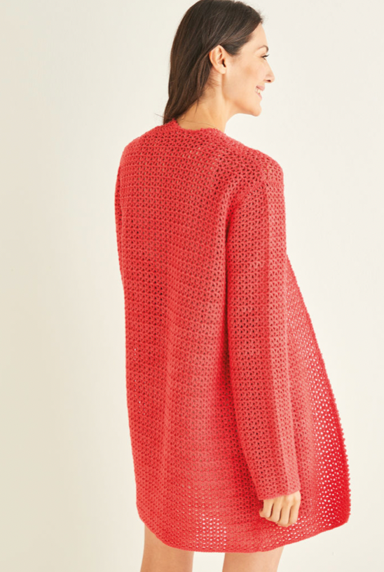 Miniatiūra: Sirdar Longline Picot Crochet Adults Cardigan Double Knit - 10249