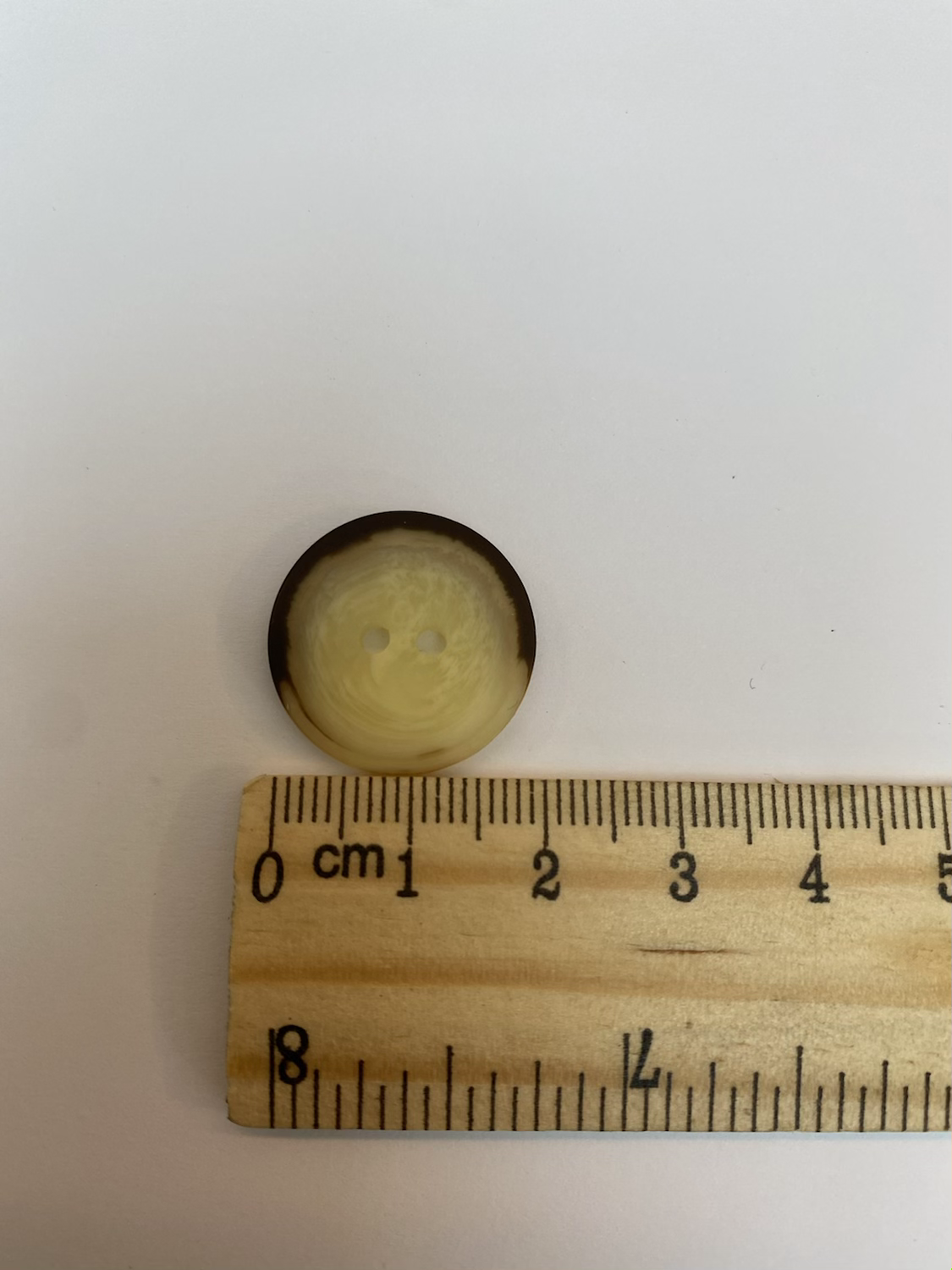 Cream and Brown Round Buttons - Two Hole  20mm