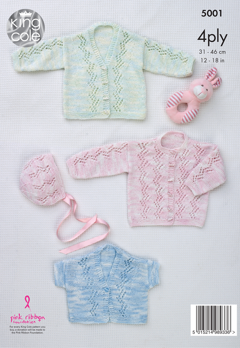 5001 King Cole Babies Cardigans and Hat - 4 ply