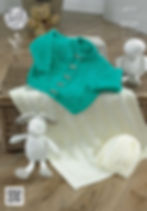 4223 King Cole Babies Cardigan, Hat and Blanket - Aran