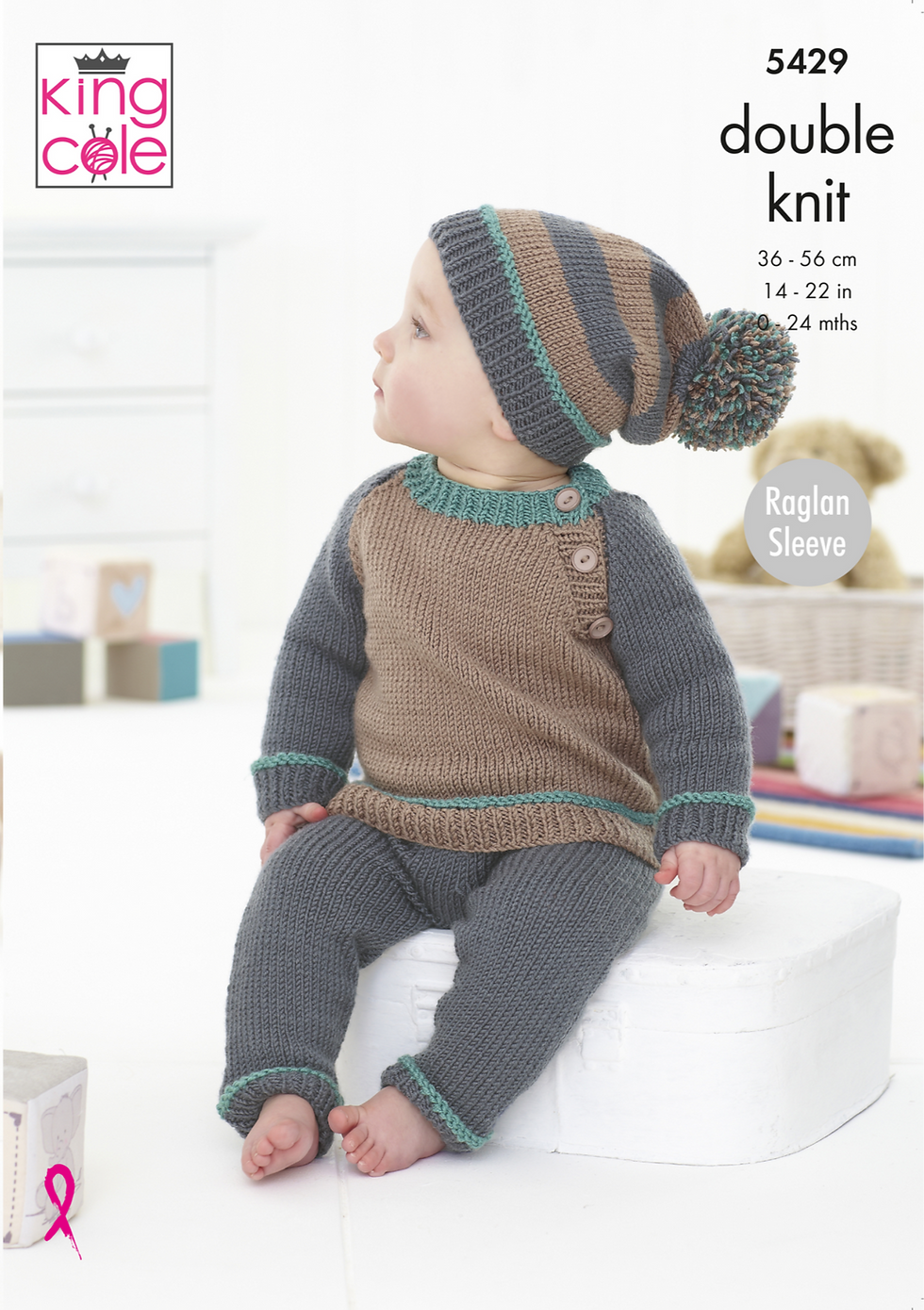 5429 King Cole Babies, Childrens Sweater, Hat and Trousers - DK