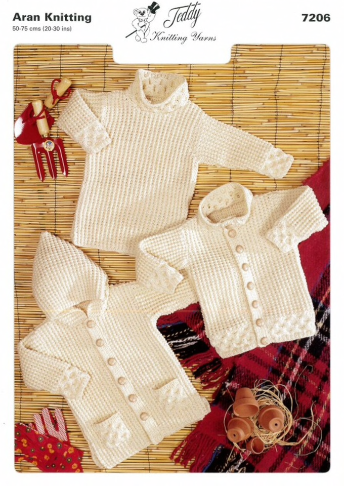 7206 Peter Gregory Baby/Childrens Cardigan and Sweater in Aran - 7206