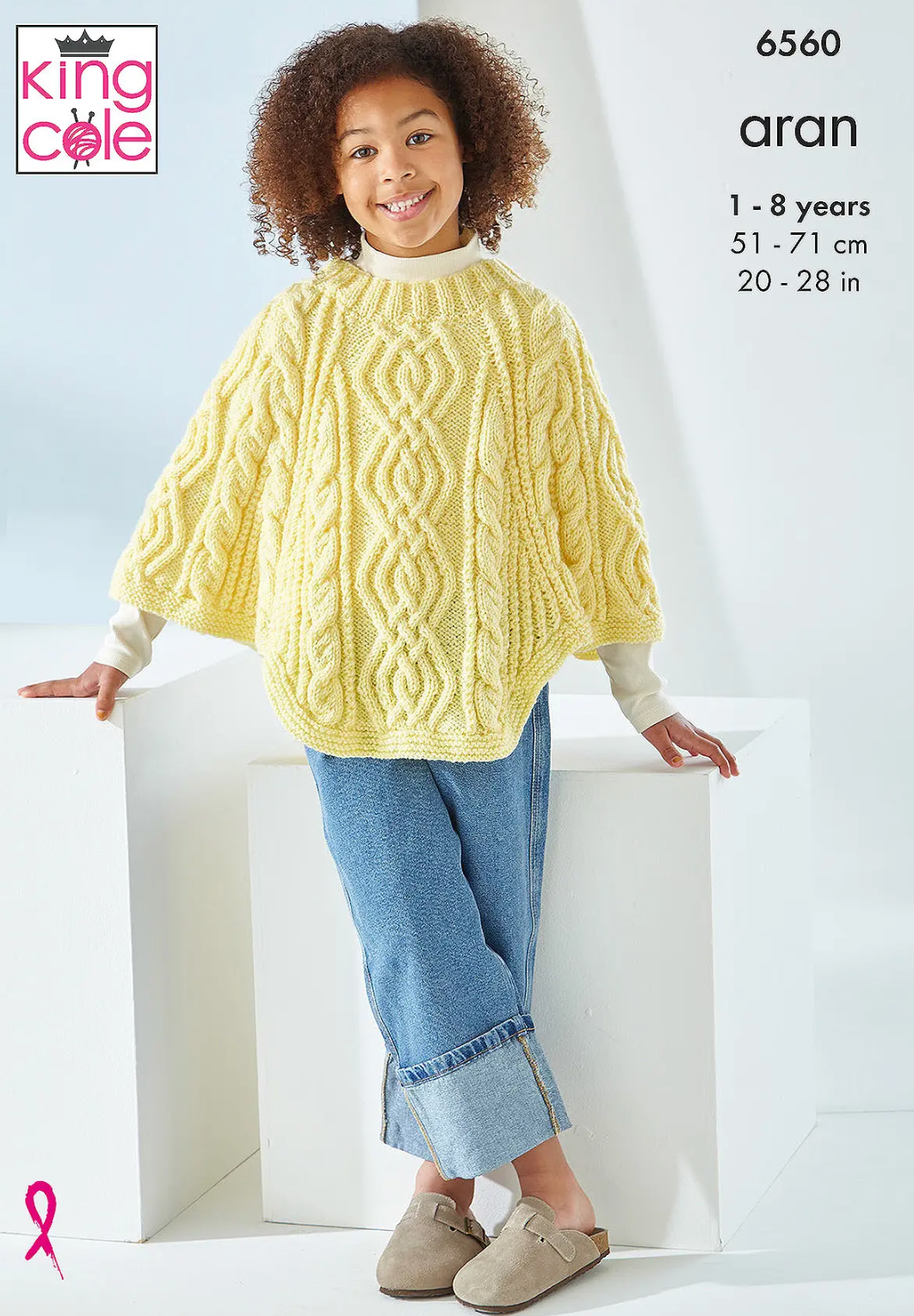 6560 King Cole Children's Aran Poncho and Tabbard / Slipover