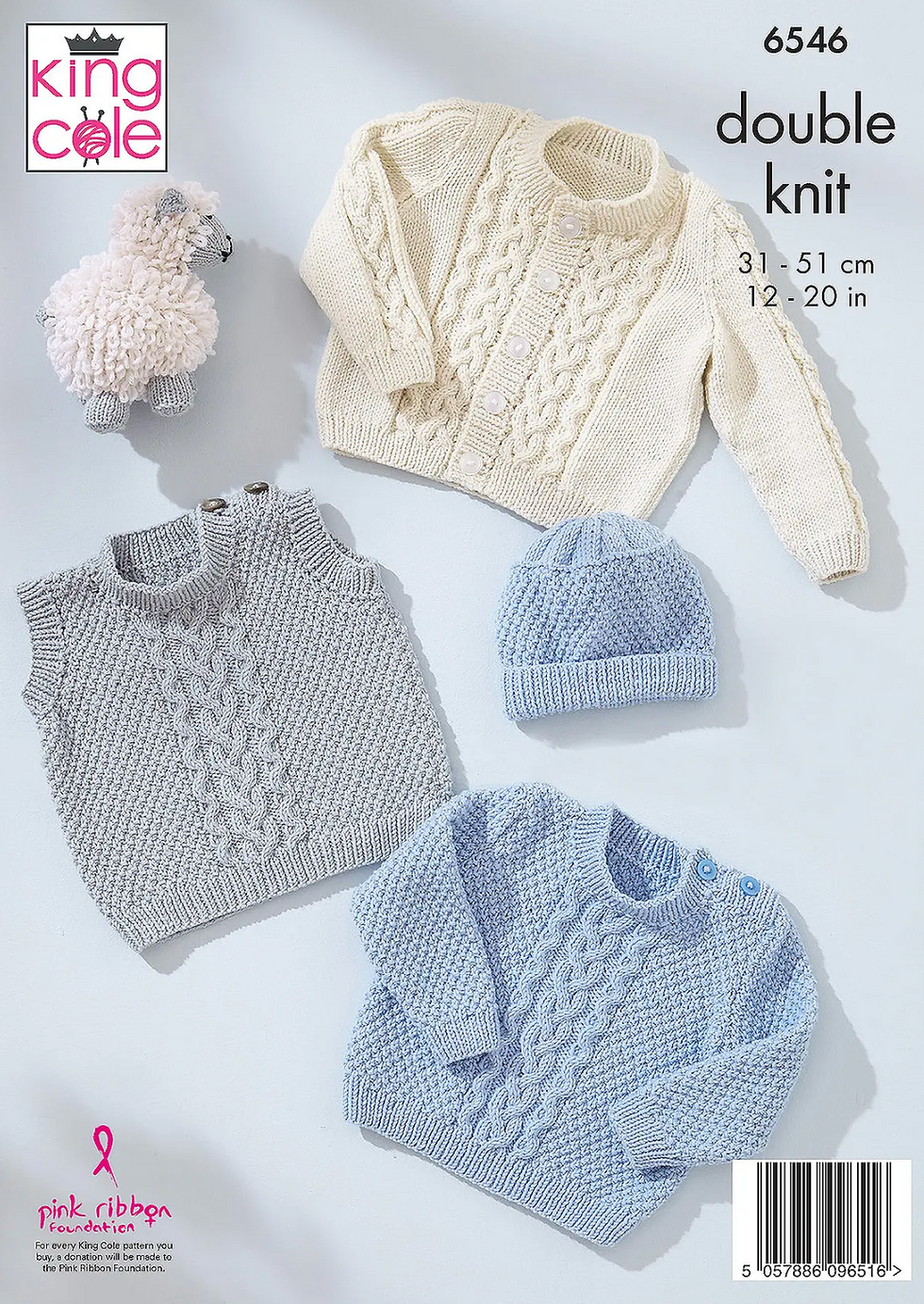 6546 King Cole Babies Knitting Pattern  Sweater, Tank Top, Double Knit DK