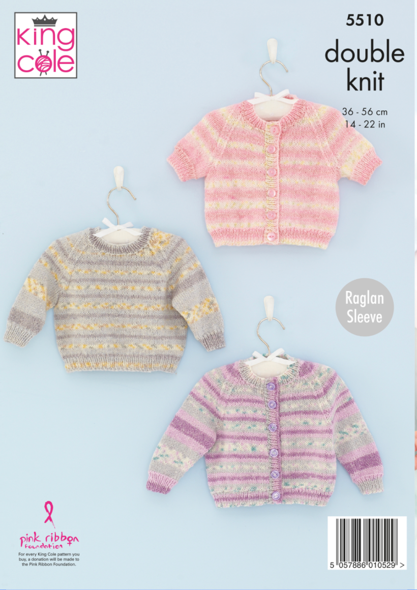 5510 King Cole Babies Cardigans and Sweater Double Knit DK