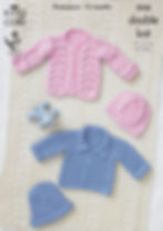 3928 King Cole Babies Premature Jacket, Cardigan, Hat and Blanket - Double Knit