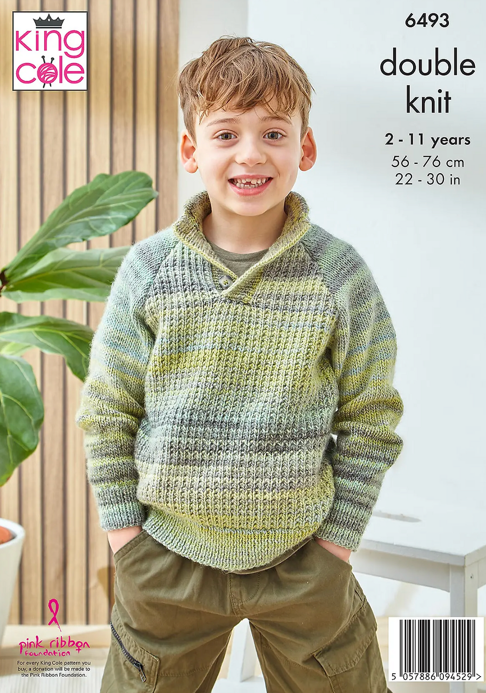 6493 King Cole Children's Sweaters Knitting Pattern Double Knit DK